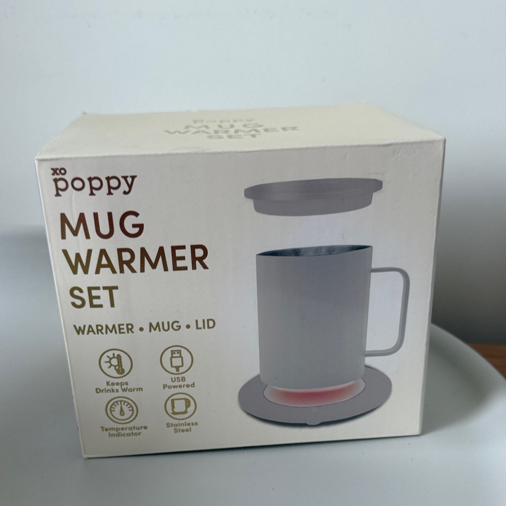 Poppy Mug Warmer Set - White